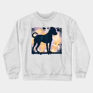 Black Mouth Cur Dog Stencil Artwork Crewneck Sweatshirt